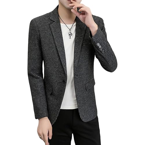 Veste de costume homme motif pied-de-poule pour silhouette ajustée