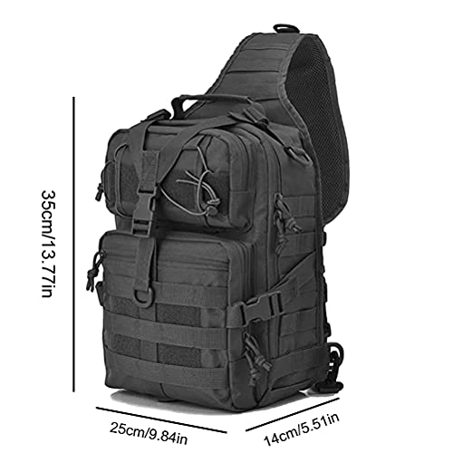 Roexboz Bolsa tática de ombro militar, bolsa de ombro de grande capacidade, mochila tiracolo para vi