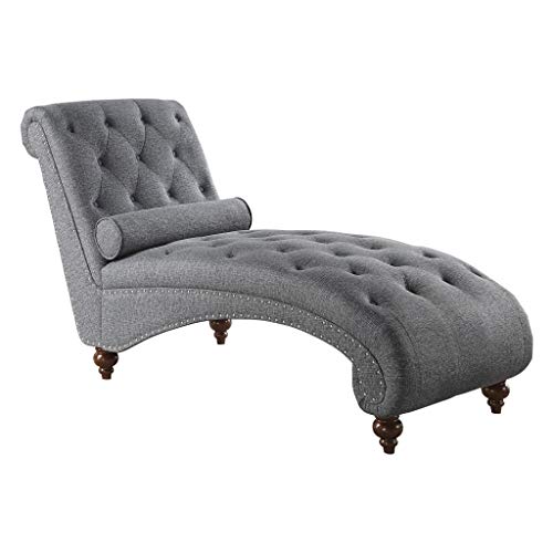 Homelegance Velvet Chaise Lounge, Gray