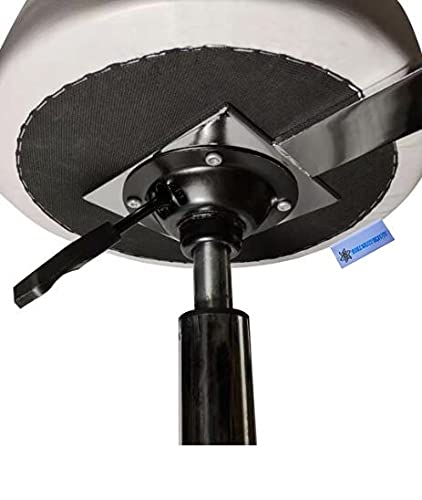 Taburete Giratorio Blanco con Respaldo, Altura Ajustable (50–67 cm), Base Cromada de 5 Ruedas, Tapizado en PU Antimanchas, Silla Ergonómica para Oficina, Estética o Hogar