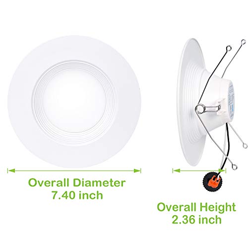 Hykolity 12 Pack 5/6 Inch Led Recessed Lighting, Baffle Trim, Cri90, 15W=100W, 1100Lm, 3000K Warm White, Dimmable Recessed Lighting, Damp Rated Led Recessed Downlight, Etl Listed #TOP5