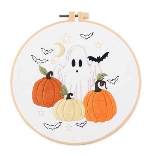 Kit broderie créative chat de lune cadeau fait main