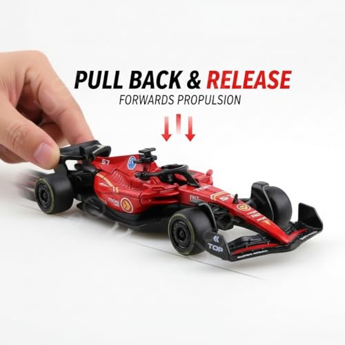 Image of PLUSPOINT Formula 1 Racing Die cast Metal Cars for Kids Pull Back F1 Car Simulation Scale Model High-Speed Racing Vehicles Collectible Car Toys for Boys Age 3 Years & Up