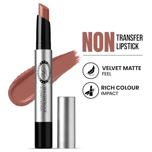 Image of Fashion Colour Colorful Non-Transfer Lipstick 2g | Waterproof, Smudge Proof & Long Lasting Matte Lipstick for Women | Highly Pigmented Lip Color | Lightweight Comfortable Wear | Available in 34 Shades (Caramel)