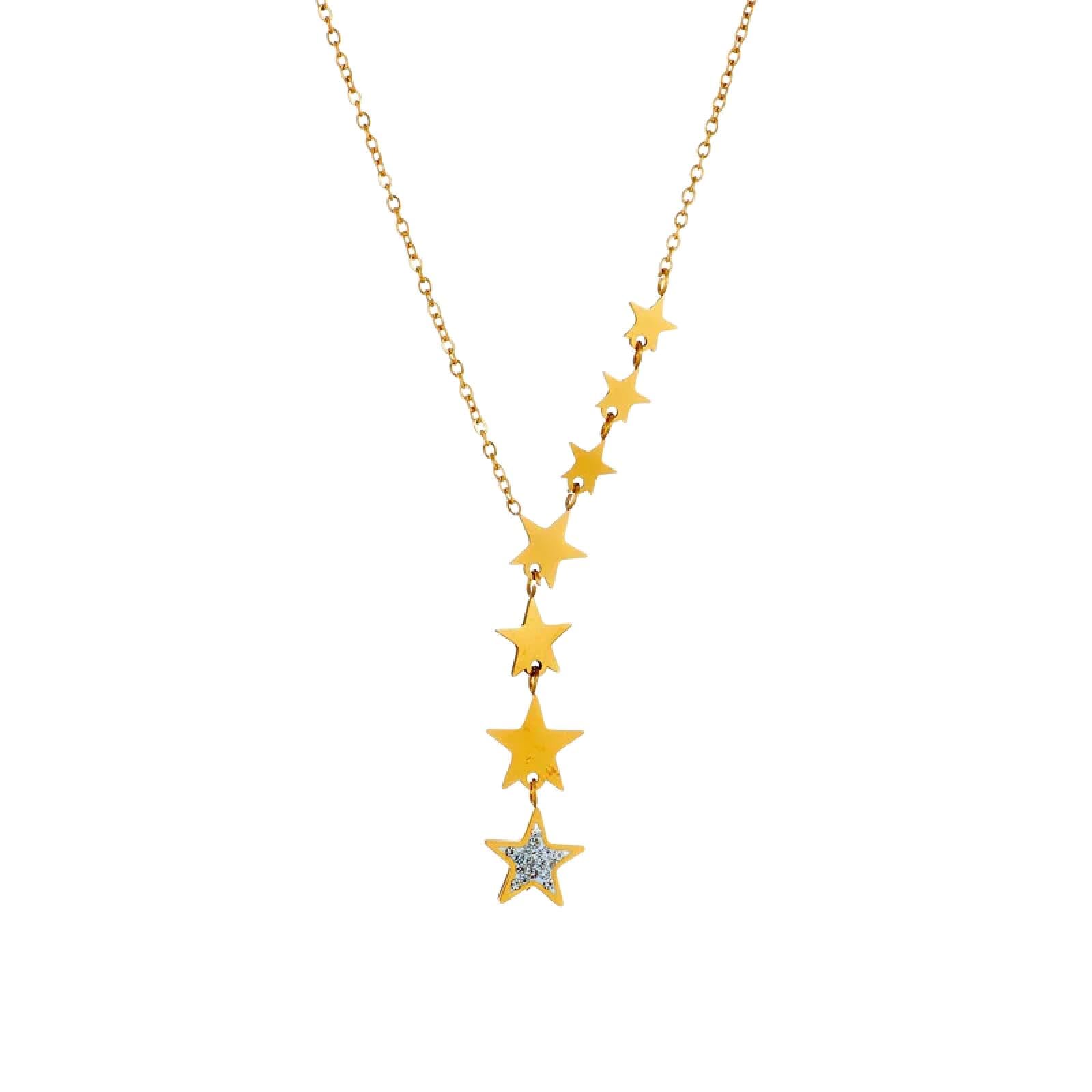 Bijoux de mode fins collier étoiles de taille dégradée pour femmes