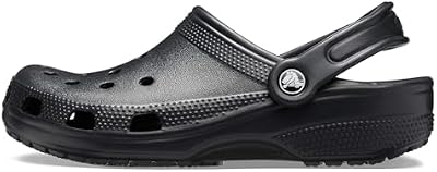 Crocs Unisex-Adult Classic Clog, Clogs for Women and Men, Black, 9 Women/7 Men