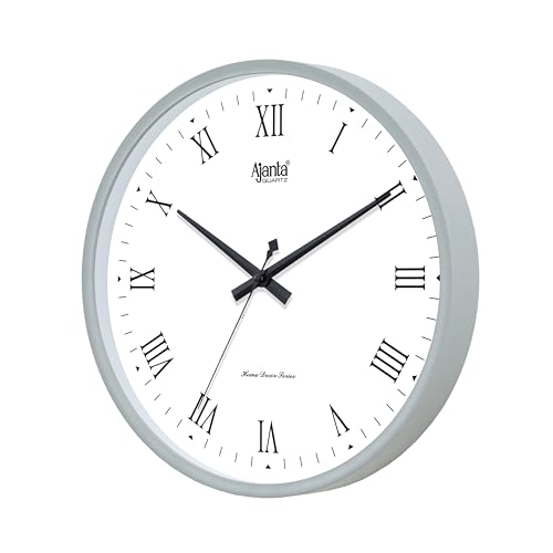 Image of Ajanta Home Decor Clock 12 Inch (305mm) Grey | Stylish Silent Sweep Wall Clock | Luxury Modern Design | Model 10027