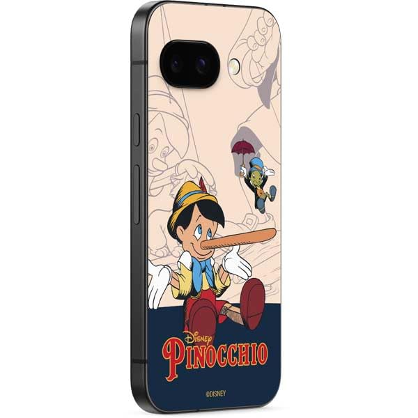 Skinit Decal Phone Skin Compatible with Google Pixel 9a - Officially Licensed Disney Pinocchio and Jiminy Cricket Design