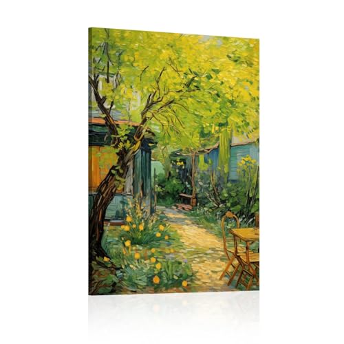 Toile fleurs de jardin 85x120 cm | Grand panneau d'art mural sans cadre
