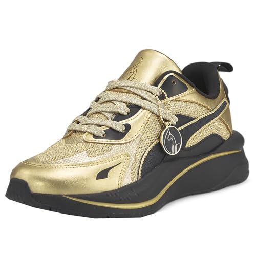 PUMA Womens Baby Phat X Rs-Curve Metallic Lace Up Sneakers Shoes Casual - Gold2
