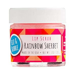 Fizz & Bubble Premium Lip Scrub for Exfoliating, Moisturizing, and Repairing your Lips (Rainbow Sherbet)