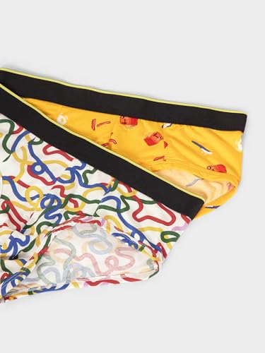 Image of Bummer Men's Printed Micro Modal Briefs Underwear | Ultra Soft & Breathable | Combo Pack of 2