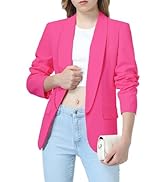 Mebius Girls Blazer Jacket Long Sleeve Shawl Collar Open Front Formal Blazers Suit Inner Pocket f...
