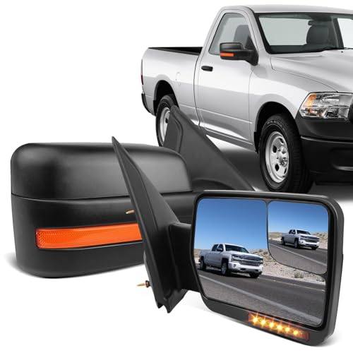 ECCPP Driver Left Tow Mirror Fits for 2004-2014 for Ford for F150 Towing Mirror with Puddle Lamp Power Control Heated Manual Folding Reflector(Driver Side)