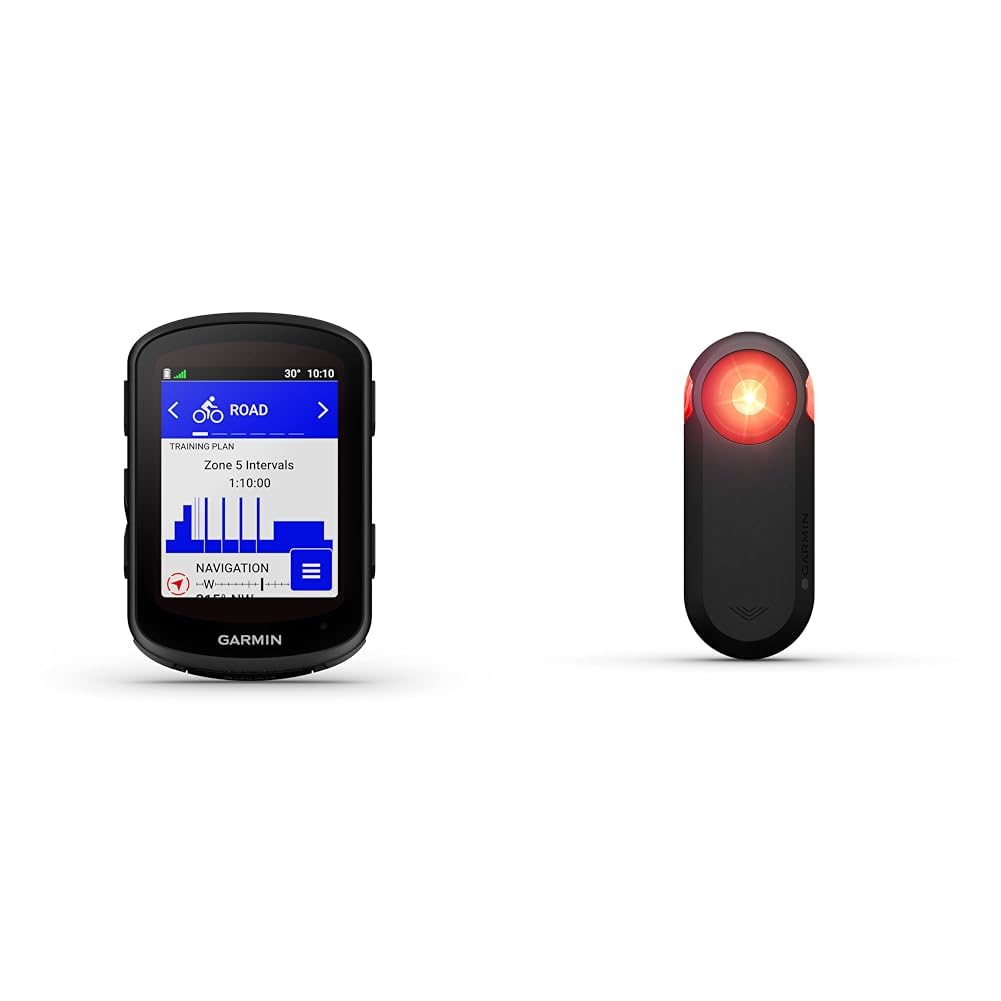 Garmin Edge 840 Solar, Solar-charging GPS Cycling Computer with Touchscreen and Buttons, Targeted Adaptive Coaching, Advanced Navigation and Garmin Varia RTL515 Radar Tail light (010-02376-00)