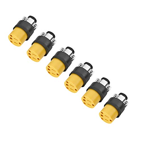 Extension Cord Electrical Wire Repair End 15 Amp, 125 Volt | 6 Sets Male Female 3-Prong Grounding Replacement Connectors Set | Safety-Rated Connection | Triple-Drive Screws For Easy Installation. #TOP3