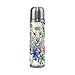 TIZORAX Vintage Indien Tête de Tigre Plumes Double paroi sous Vide Tasse Isotherme en Acier Inoxydable Bouteille D'eau Mug de Voyage Thermos Tasse à café 481,9 Gram