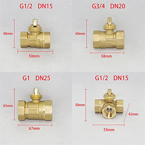 Válvula de bola eléctrica de cobre DN15 DN20 DN25 de tres vías 4