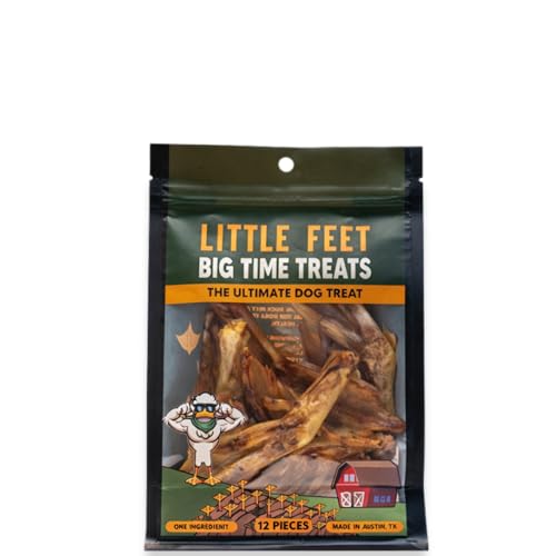 Big Time Treats - Duck Feet Dog Treats - Single Bag - 12 Premium Extra Large Pieces - 100% Sourced and Made in USA