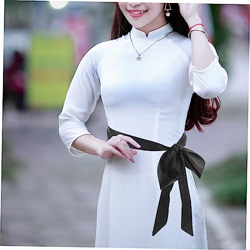 FRCOLOR Silk Sash Belt for Women Wide Ribbon Tie Belt with Bow Decorative Waistband for Dresses Wedding Party Work Costume Accessory2