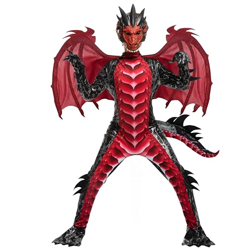 Spooktacular Creations Halloween Kid Dragon Costume, Boys Dragon Wings, Tail and Mask Set for Halloween Dress Up