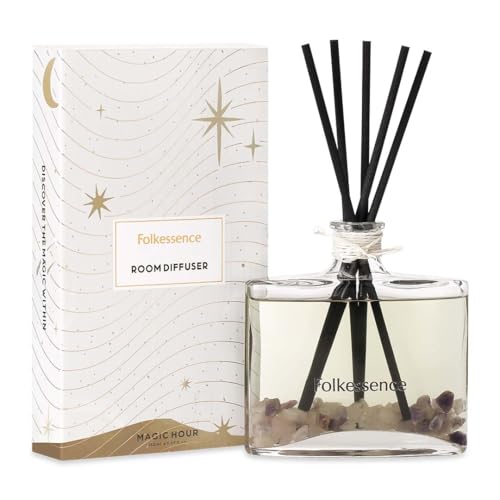 Folkulture Reed Diffuser Reed Diffusers for Home Scent Diffusers for Home 5 Reed Diffuser Sticks 507 fl oz Bathroom Decor Scent Diffuser Aroma Diffuser Rose Quartz Crystal Valentine Gifts