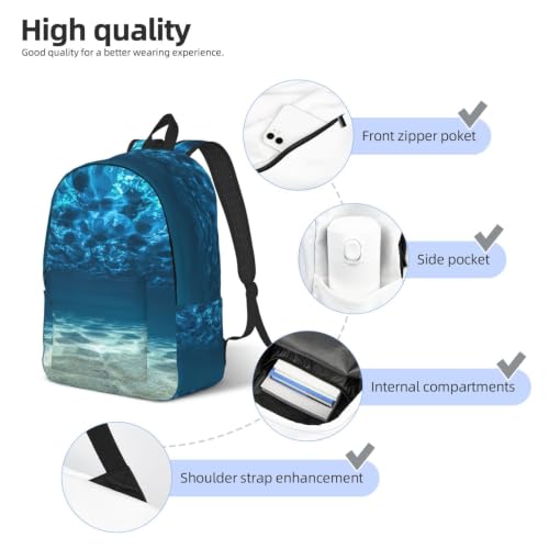Mochila de lona CHAbu Ocean tamaño M en color negro para libros y viaje 5
