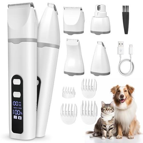 Tondeuse chat silencieuse pour poils emmêlés kit de soin pattes et fesses LCD