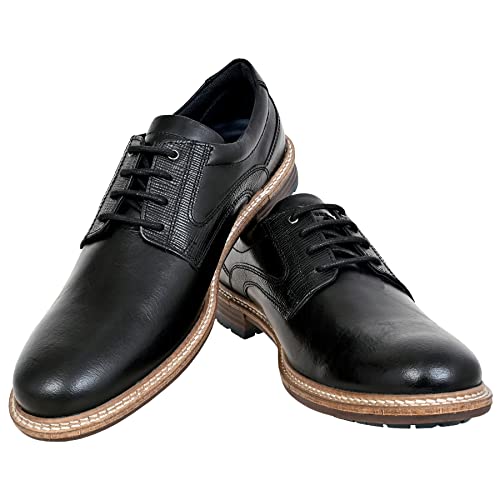 Image of Hx London Men's Leather Lace-Up Derby Uniform Dress Shoes