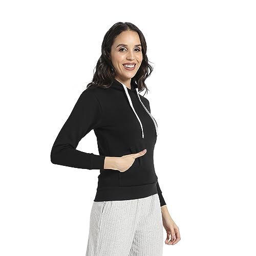 Image of PINACOLADA Women's Pullover Hoodie with Kangaroo Pockets for Casual Wear | Hooded Neck | Long Sleeve | Drawstring Closure | Cotton Sweatshirt Crafted with Comfort Fit for Everyday Wear