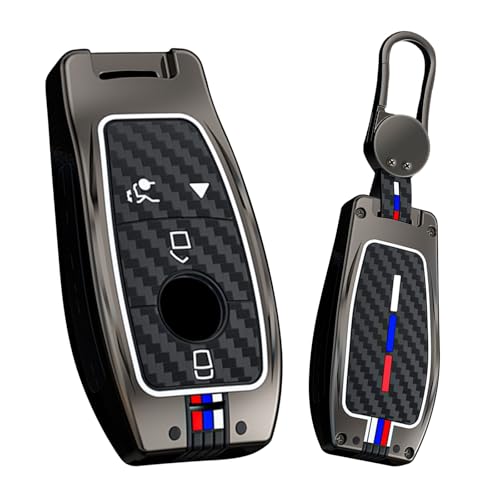 Coque de clé Mercedes en carbone idée cadeau idéal avec son porte-clés