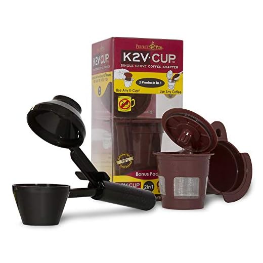 Perfect Pod K2V Cup Adapter, Reusable Filter, and EZ-Scoop | Compatible with Keurig VUE Single-Serve Coffee Brewer (Reusable Coffee Pod + Coffee Scoop)
