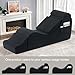 Yoga Chair Lounge for Adult, Ergonomic Chaise Lounge Chair with Side Pocket, Headrest, Waist Pad, Ottoman，Perfect for Stretching, Massage, and Relaxation, Used in Living Room, Bedroom（Black）