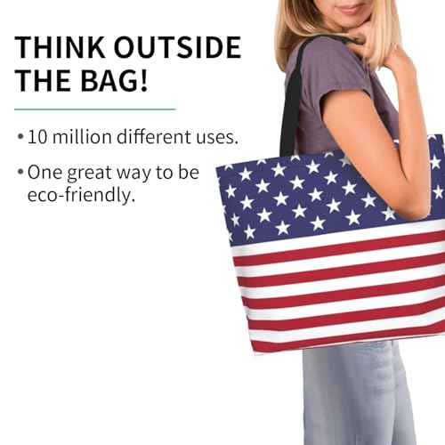 ASYG Cute Flag Tote Bag for Women and Men Reusable Shoulder Bags for Gym, Shopping, Beach,Travel3
