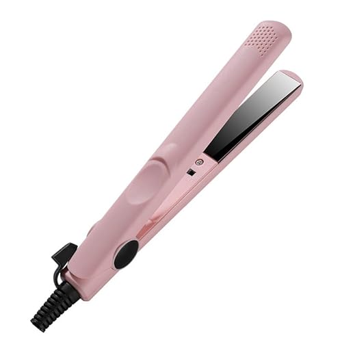 2 in 1 Mini Dual Purpose Curling Iron, Ceramic Mini Hair Curler, 30s Fast Heating Mini Hair Curler for Short Hair, Portable Mini Curling Iron Travel Size (Pink)