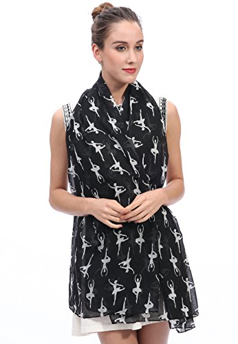 Lina & Lily Ballerinas Dancers Print Women's Large Scarf Lightweight3