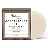 /liv/ Nature Conditioner Bar for Hair | Travel Essentials | Sweet Almond Oil & Argan Oil Conditioner | Repair Damage & Anti-Frizz | Handcrafted in USA | 1-pk