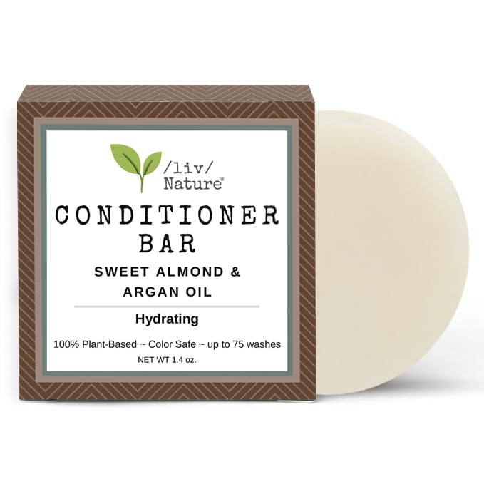 Conditioner Bar | Hydrating Conditioner Bar for Dry Hair | Argan Oil & Sweet Almond Oil | Travel Essential | Hnadmade in USA 1-pk