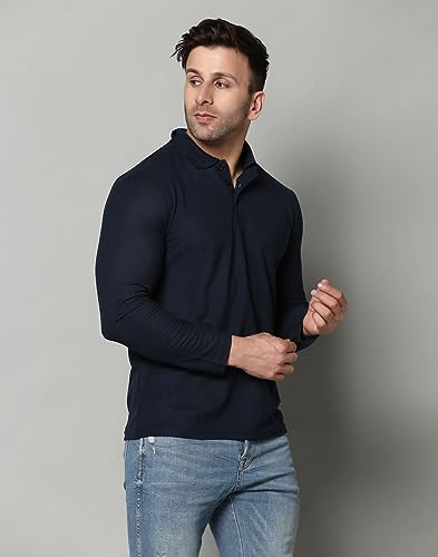 Image of INKKR Full Sleeve Men's Solid Polo Neck T-Shirt Combo