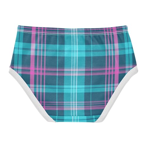 Turquoise and Purple Plaid All Seasons Girls' Panties Comfort Underwear for Toddler Girls in Sizes 2T,3T, 4T, 5T, 6Y and 8Y2