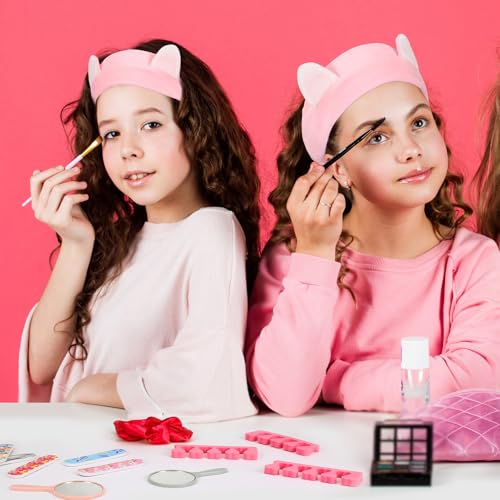 Hoemwarm 122 Pcs Kids Spa Party Favors Kit - Girls Satin Robes, Nail Salon & Tote Bags for Slumber, Birthday & Halloween Parties - Complete DIY Spa Set for 10 Guests