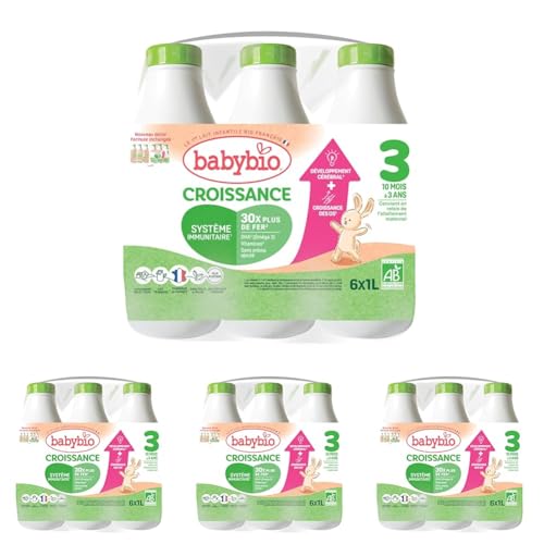 Babybio croissance lait de vache dès 10 mois 6 x 1L (Lot de 4)