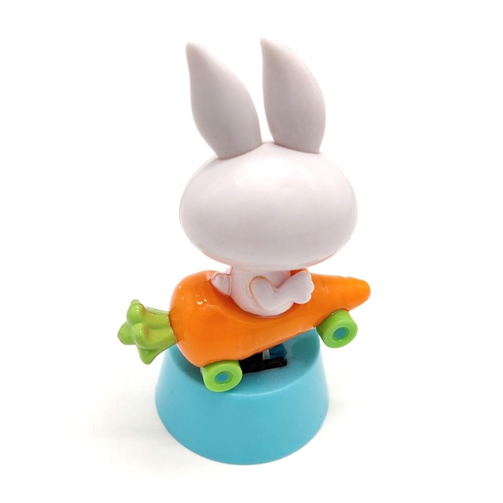 TROONZ Figurine Danseuse Solaire Lapin – Décoration De Voiture, Bureau – 10,5 Cm – Fun Et Écologique