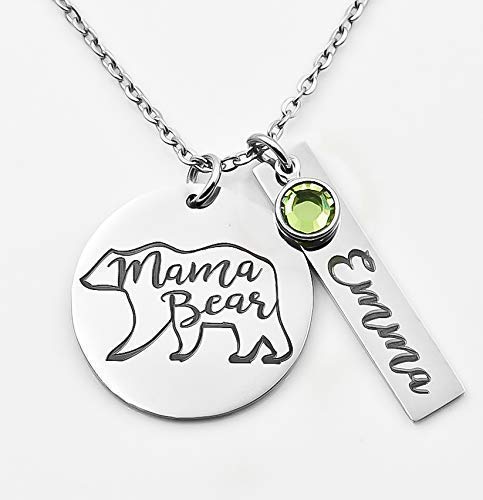 BrandedHeartJewelryPersonalized engraved necklace, Mama Bear, mothers necklace, gift for mom