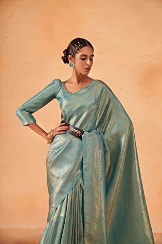 Vardha gold kanchipuram silk saree in art silk – image 4