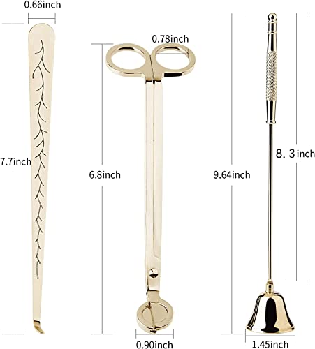 Canirologas Candle Accessory Set, Candle Wick Trimmer, Candle Cutter, Candle Snuffer, Candle Wick Dipper Accessory Set (Gold) - Image 2
