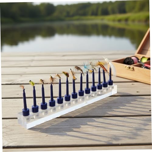 Exhibidor para señuelos de pesca con pinzas para plumas y clips para herramientas de atado 3