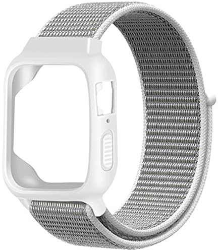 Image of NGAGE Silicon Case with Nylon Hook and Loop Strap【Watch Not Included】 Compatible with Apple iWatch Series 1-2-3-4-5-6-SE | 42mm & 44mm (Seashell)