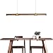 Produktbild LED Esstisch Pendelleuchte Dimmbar Pendellampe Holz Hängeleuchte Hängelampe Bürolampe Höheverstellbar Für Esszimmer Wohnzimmer Büro Restaurant Cafe Studio Dimmen Ohne Dimmer Möglich Schwarze Walnuss