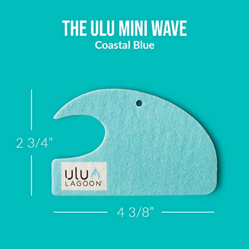 Image of ulu Lagoon Hanging Car Air Freshener | Tropical Beach Coconut Surf Wax Scent Mini Wave | Long Lasting Car Freshener, Closet and Beyond | Made In USA | 3 Pack (Blue)
